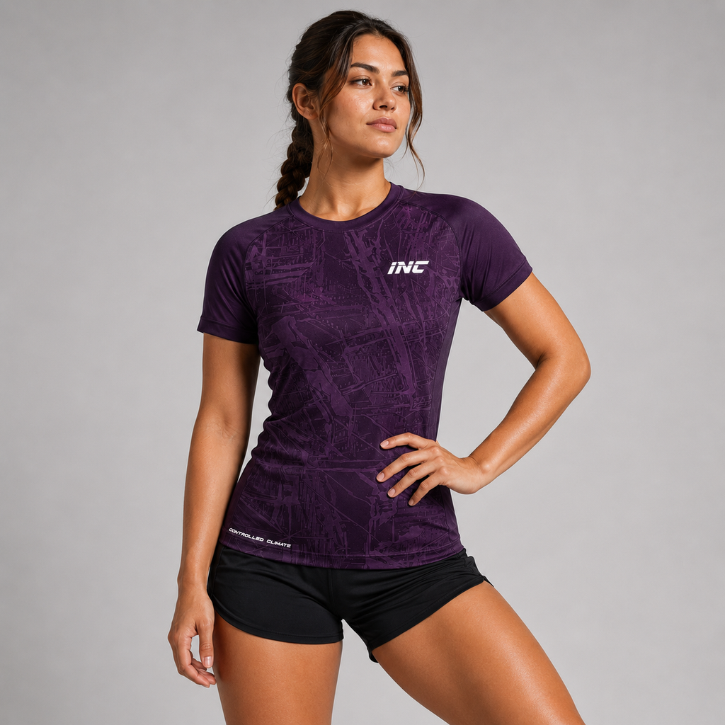 Prima Purple Performance Running & Gym T-Shirt Womens