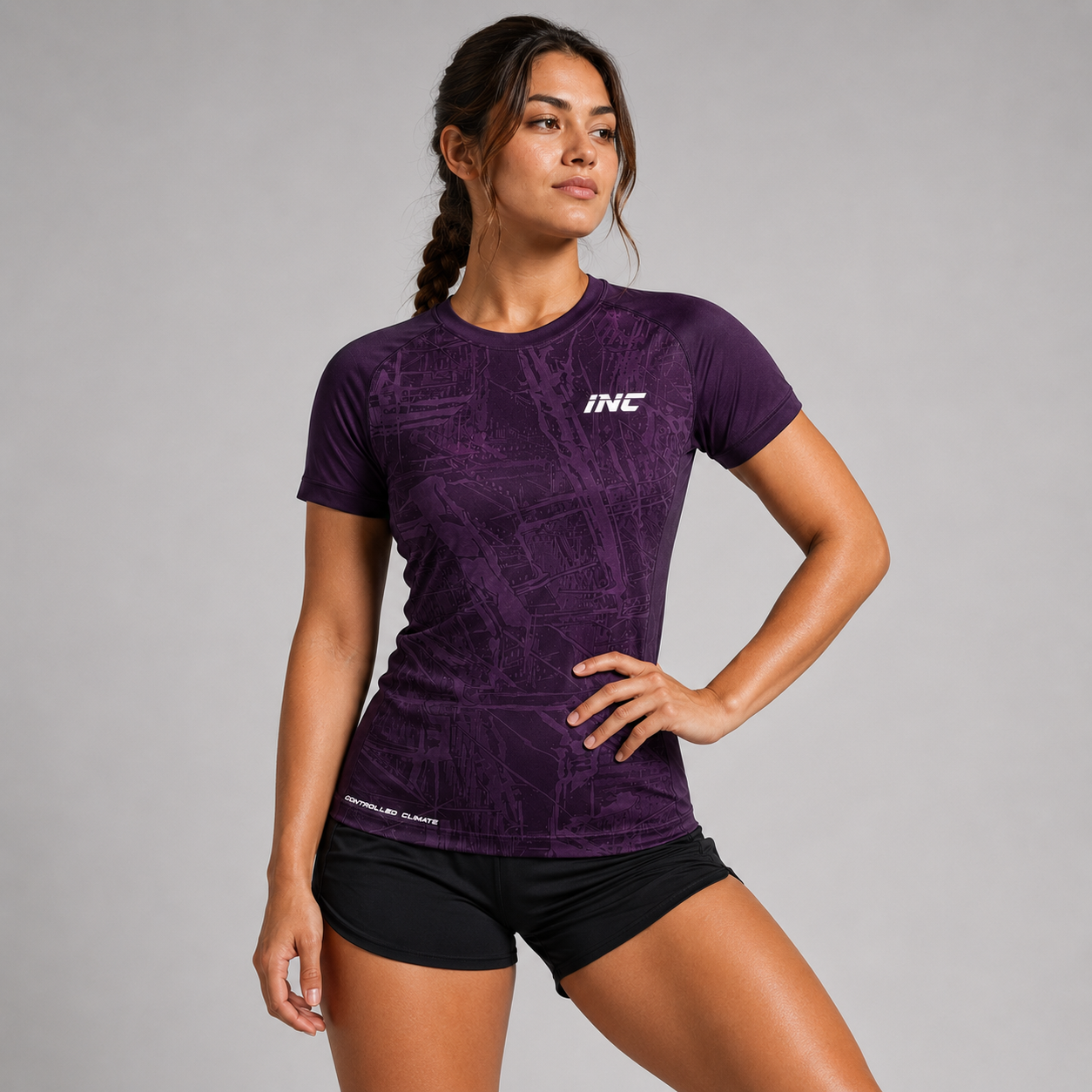 Prima Purple Performance Running & Gym T-Shirt Womens