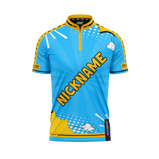 Comicus Caeruleus Pro1 Darts Shirt – Front View | INC-APPAREL