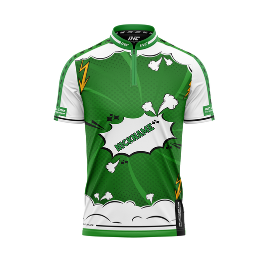 Comicus Risu Viride Pro1 Darts Shirt – Front View | INC-APPAREL