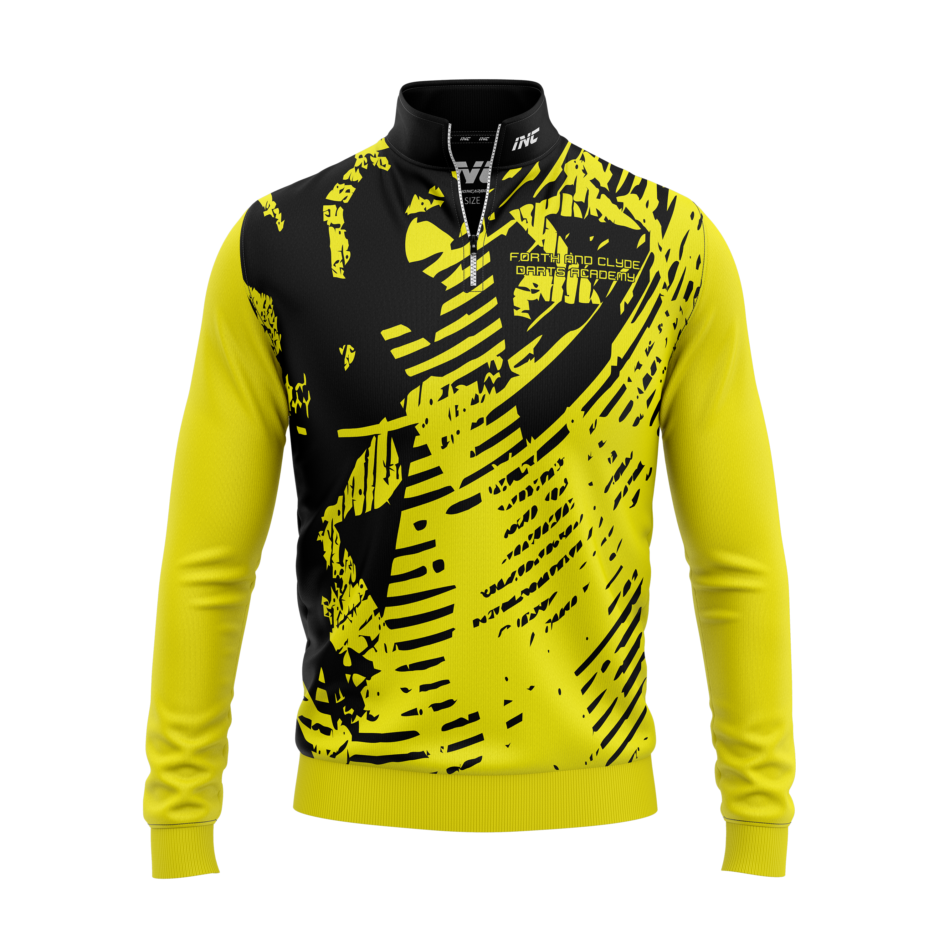 Forth and Clyde Darts Academy Quarter Zip Midlayer – Front View | INC-APPAREL