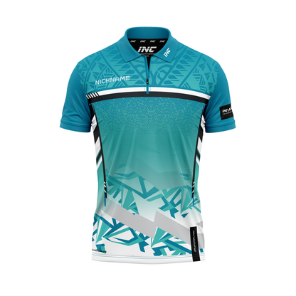 Glacialis Classicus Darts Zip Polo Shirt – Front View | INC-APPAREL
