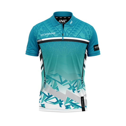 Glacialis Classicus Darts Zip Polo Shirt – Front View | INC-APPAREL