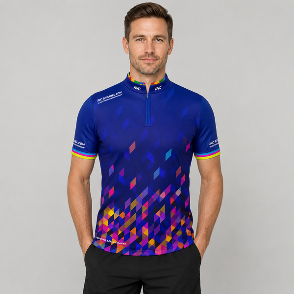 Infinita Blue Rainbow Pixel Darts/Pool Shirt - Mens/Youth
