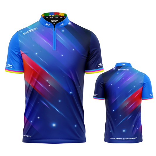 Infinita Blue Rainbow Starlight Unisex Darts and Pool Shirt by INC-APPAREL