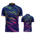 Infinita Blue Rainbow Streaks Unisex Darts and Pool Shirt by INC-APPAREL