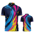 Infinita Blue Rainbow Swoosh Unisex Darts and Pool Shirt by INC-APPAREL
