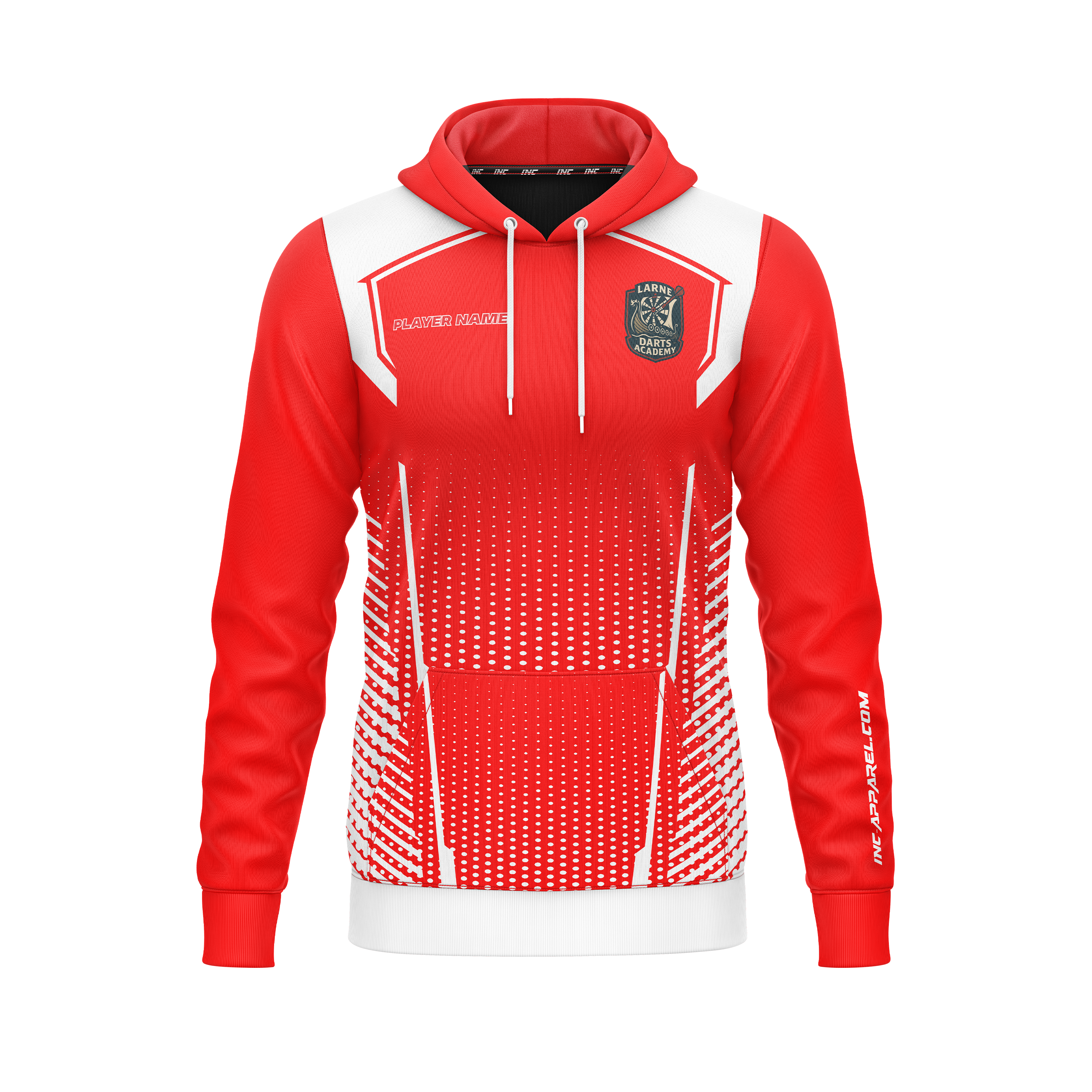 Larne Darts Academy Hoodie – Front View | INC-APPAREL