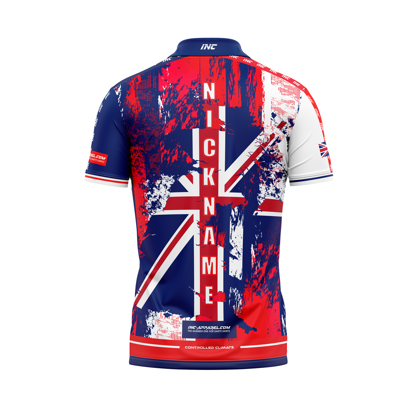 Magna Britannia Darts Zip Polo Shirt – Back View | INC-APPAREL
