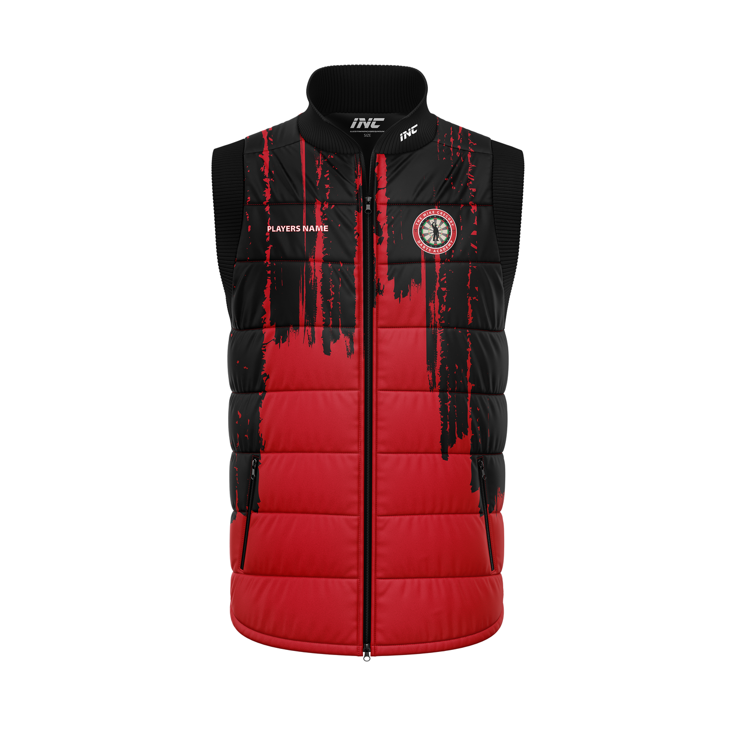 Official Mike Gregory JDC Darts Academy Gilet – Front View | INC-APPAREL