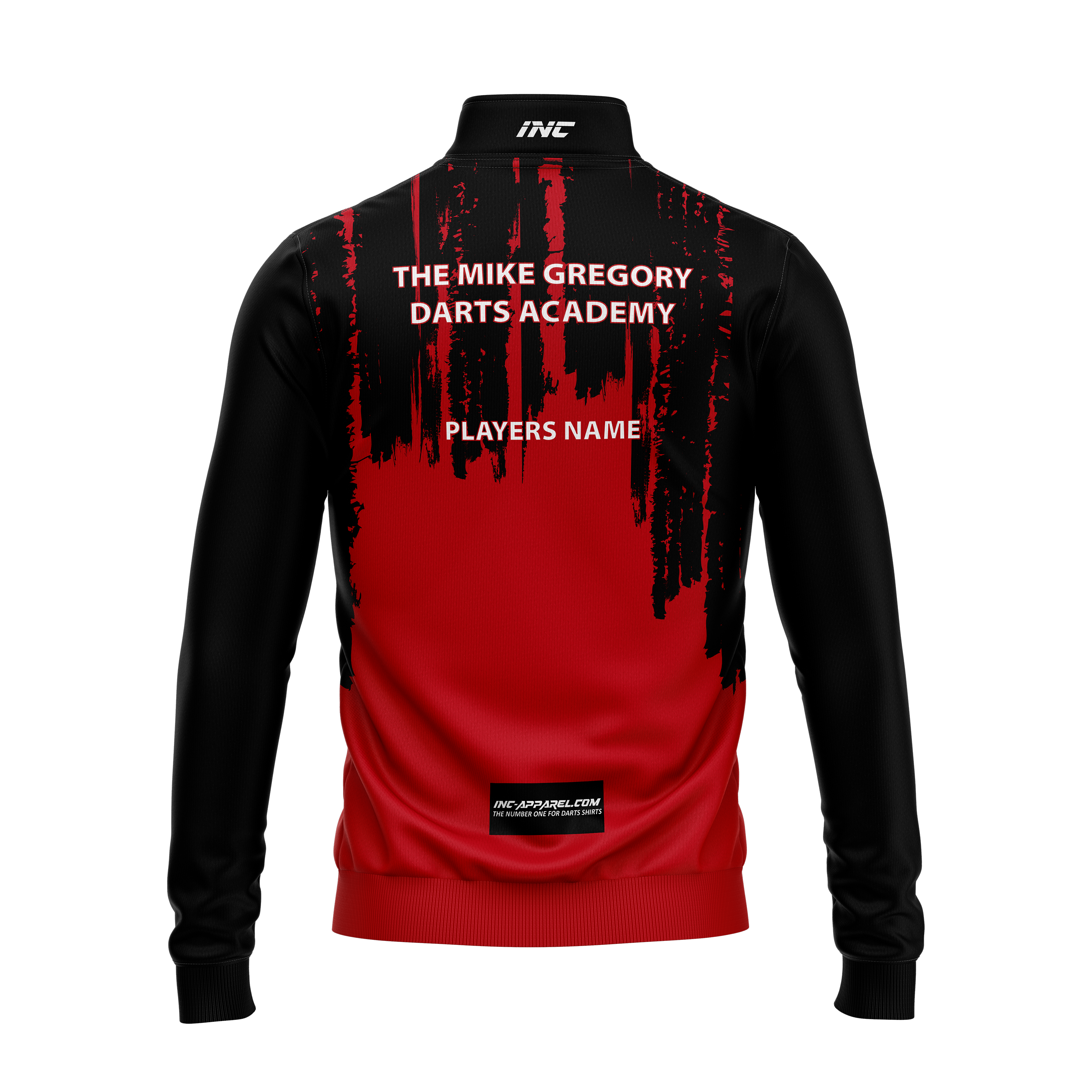 Mike Gregory JDC Darts Academy Quarter Zip Midlayer – Back View | INC-APPAREL
