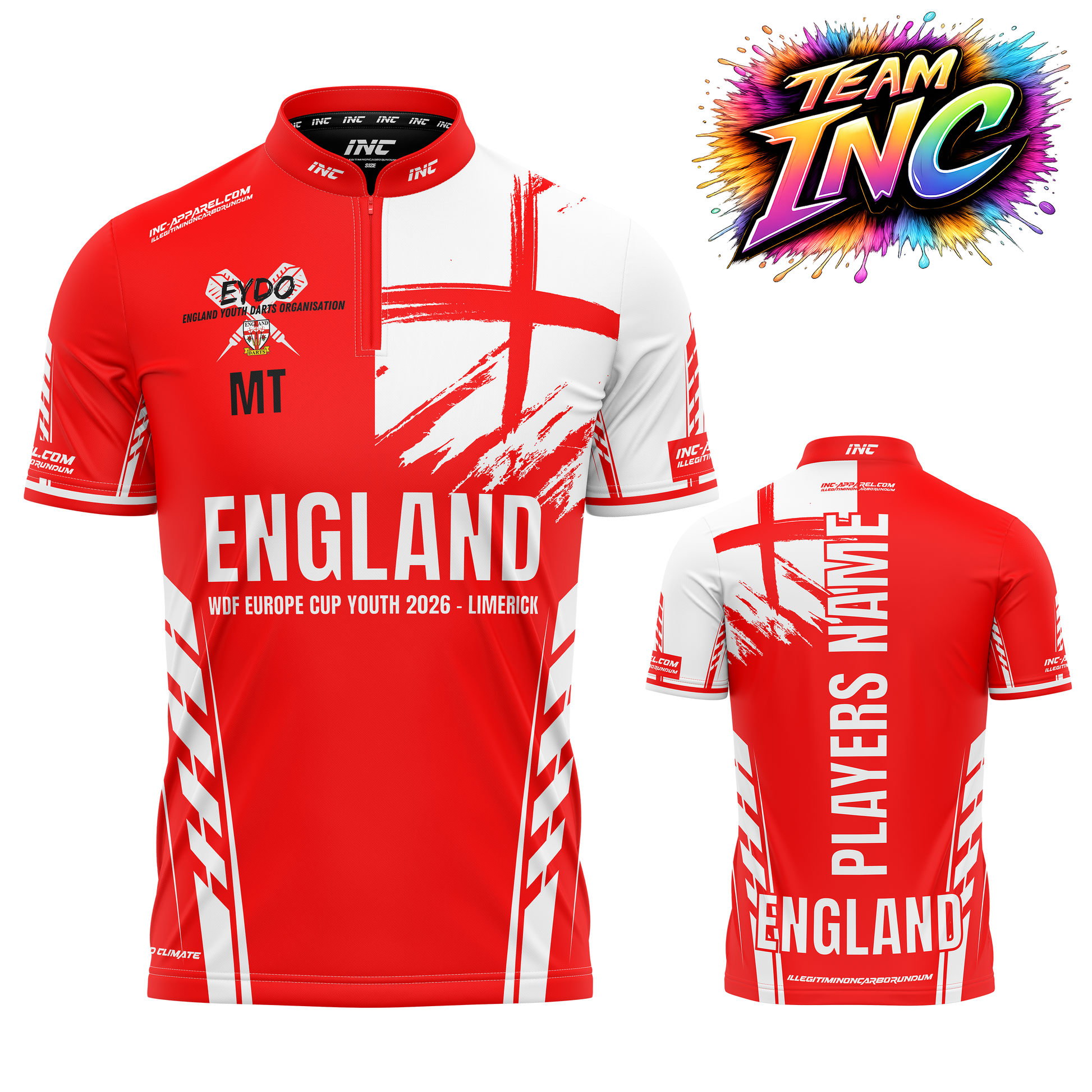 Official England Youth Darts Organisation Shirt from INC-APPAREL