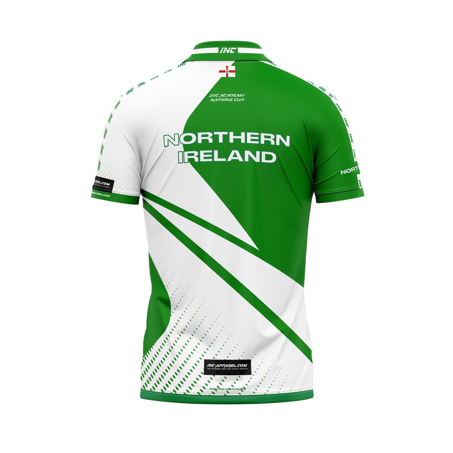 Official JDC Northern Ireland Nations Cup Zip Polo Shirt – Back View | INC-APPAREL