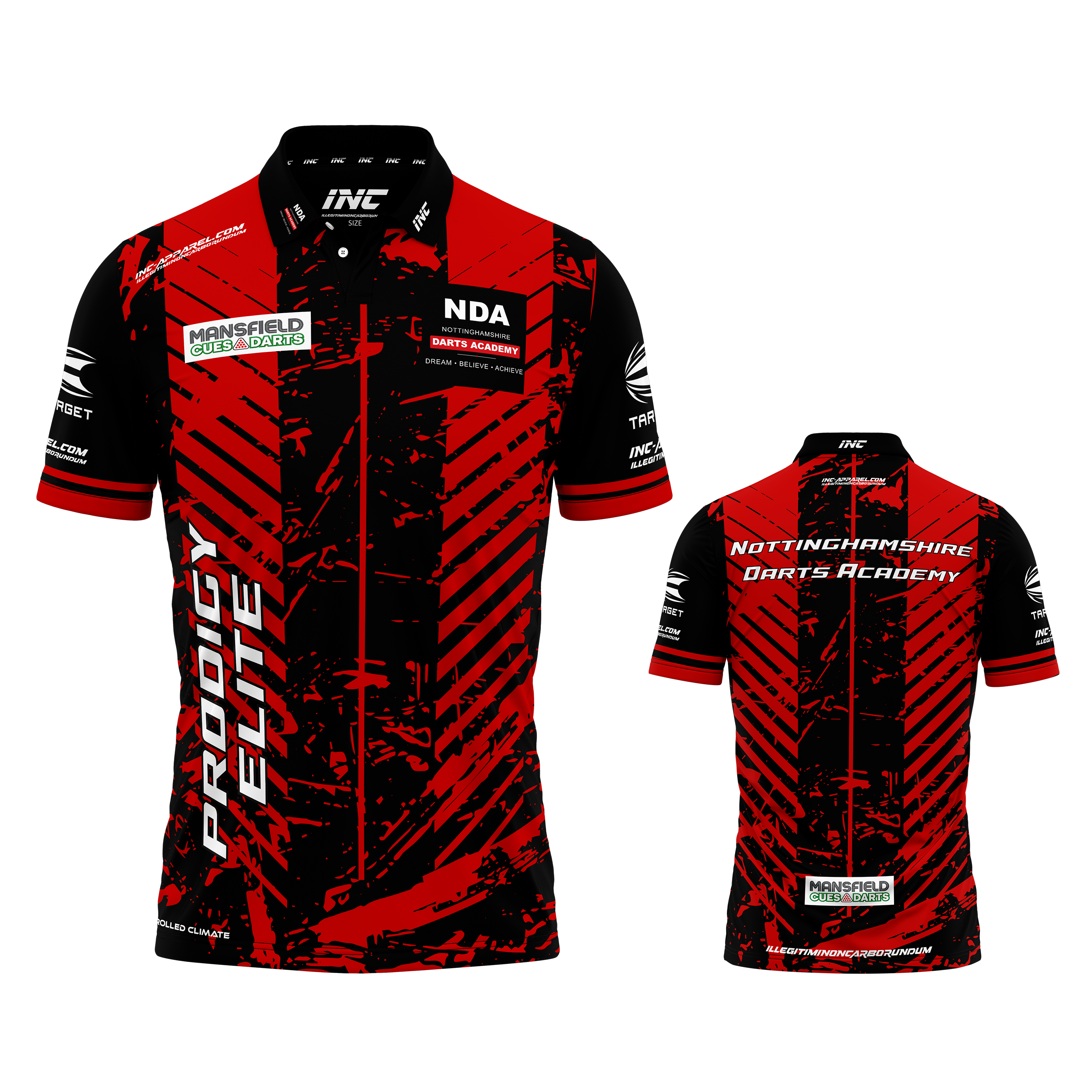 Official Nottinghamshire Darts Academy Prodigy Elite Shirt from INC-APPAREL
