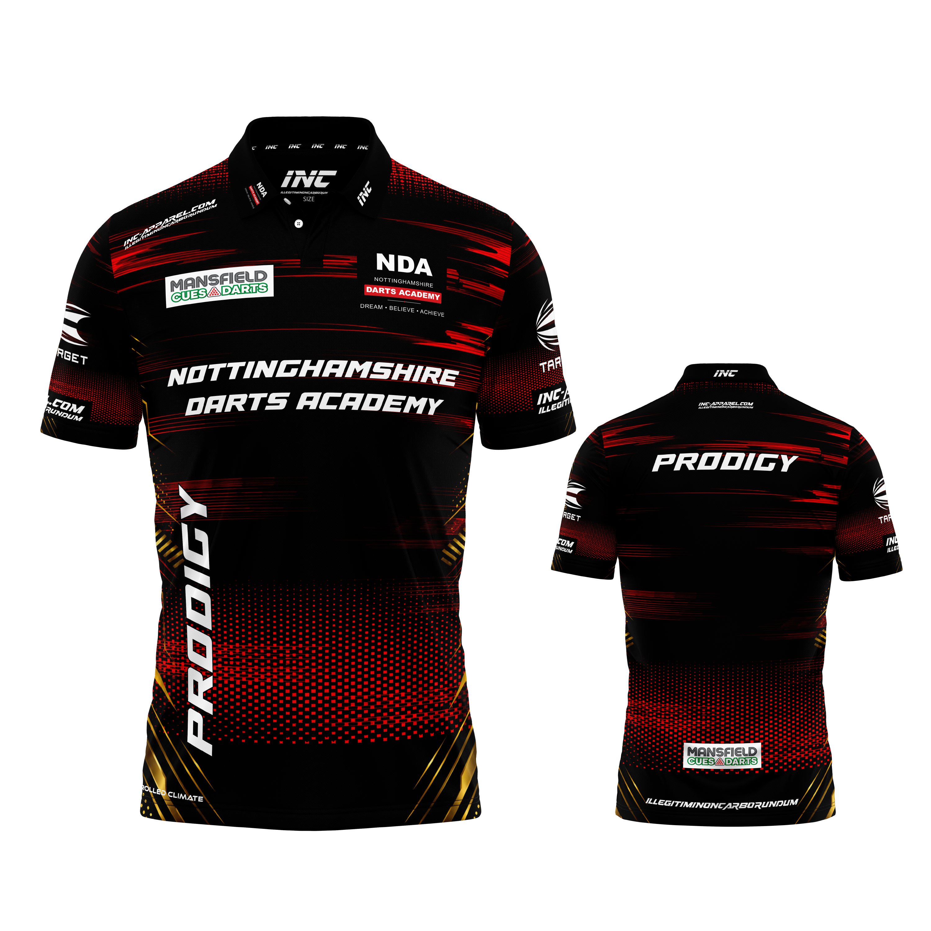 Official Nottinghamshire Darts Academy Prodigy Shirt from INC-APPAREL