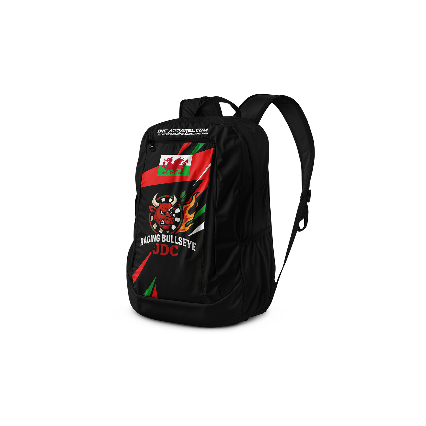 Official Raging Bullseye JDC Black Backpack from INC-APPAREL
