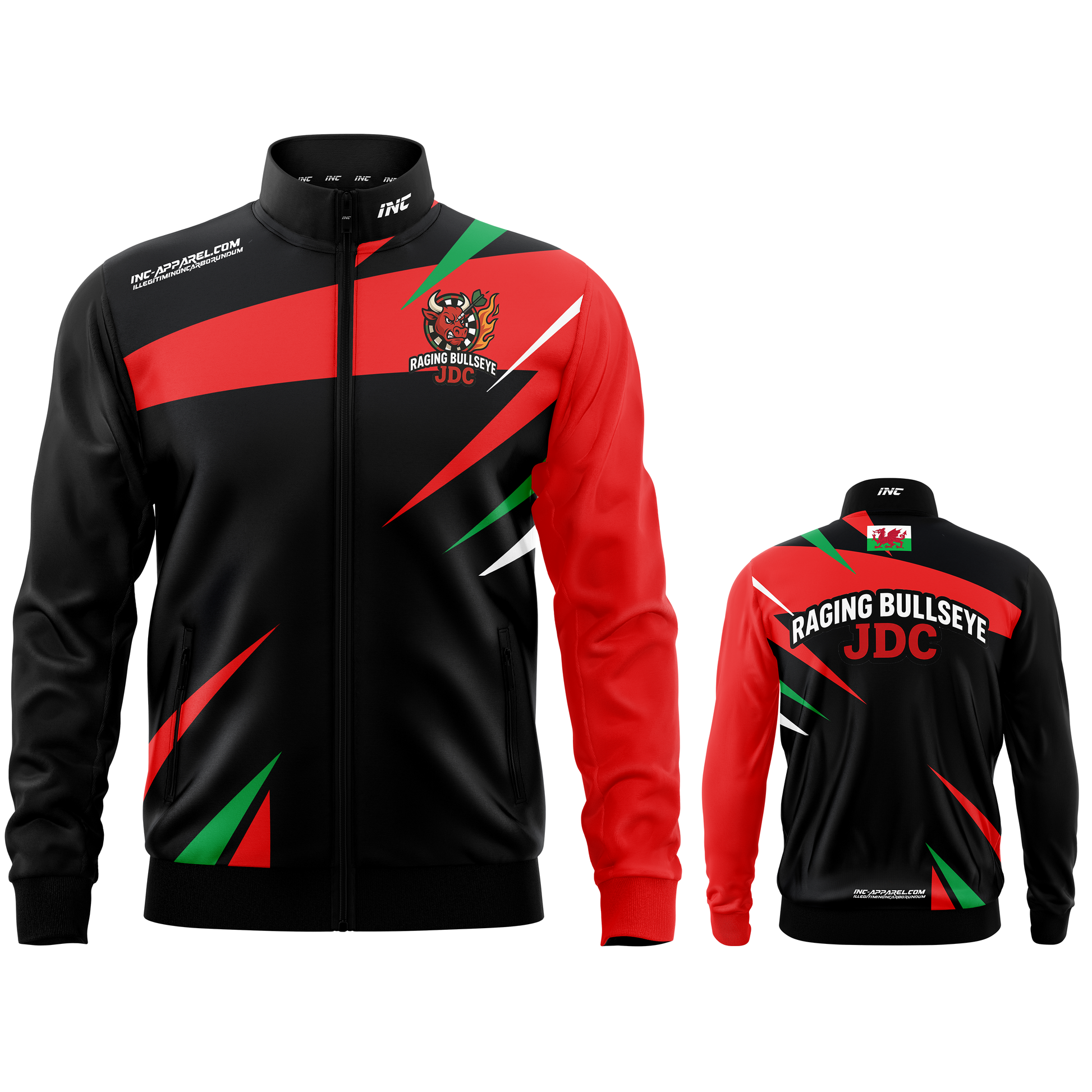 Official Raging Bullseye JDC Black Tournament Jacket from INC-APPAREL