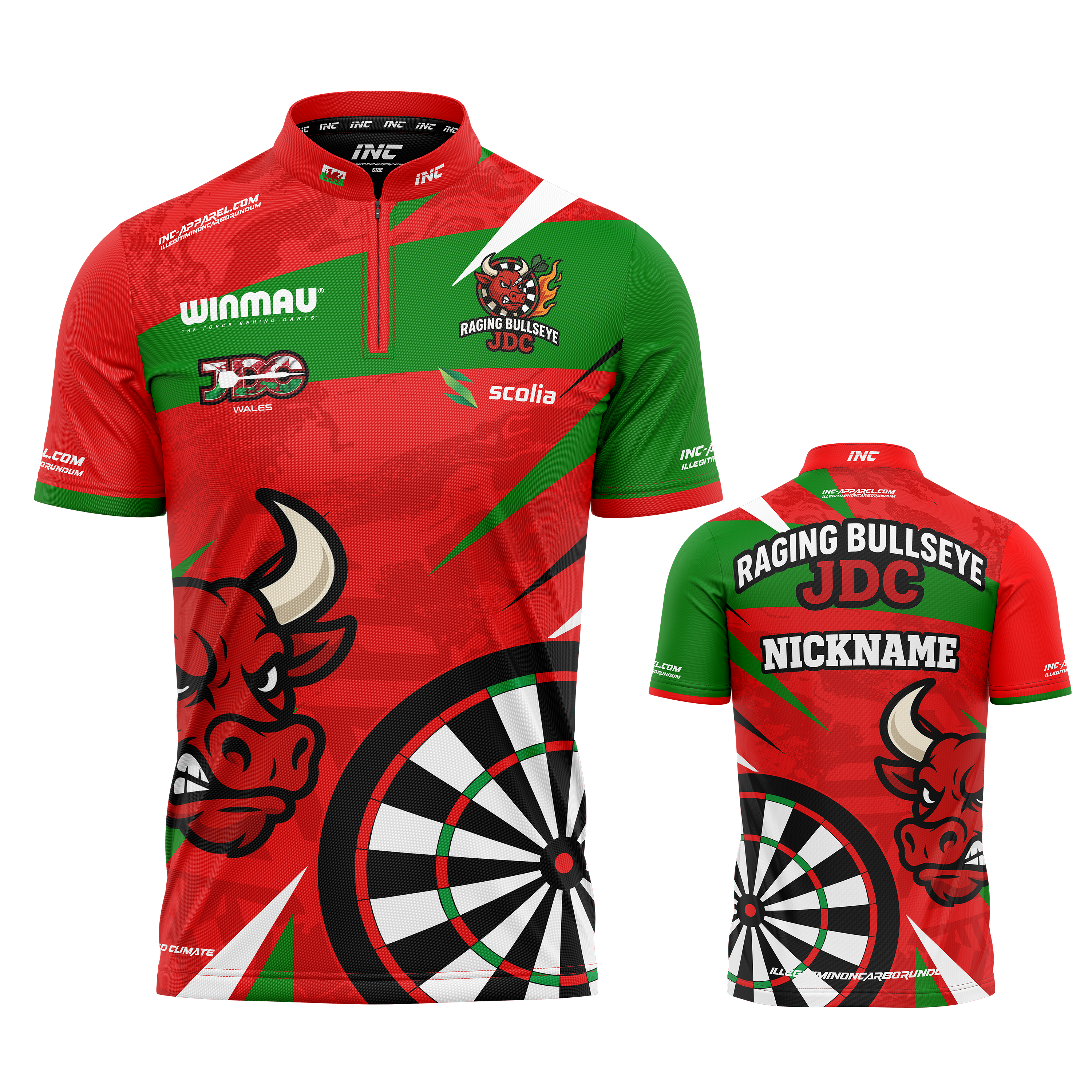 Official Raging Bullseye JDC Darts Shirt from INC-APPAREL