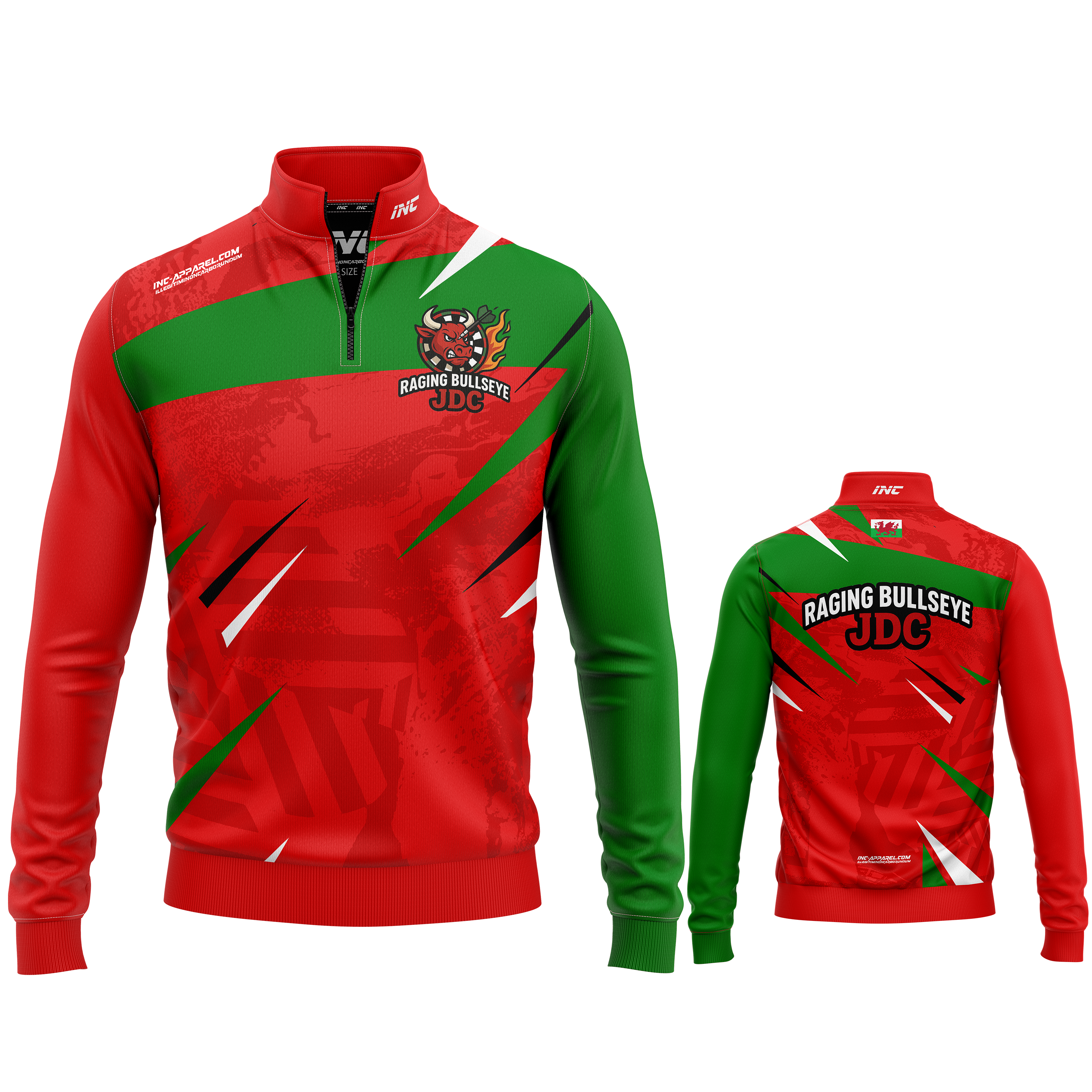 Official Raging Bullseye JDC Quarter Zip Midlayer from INC-APPAREL