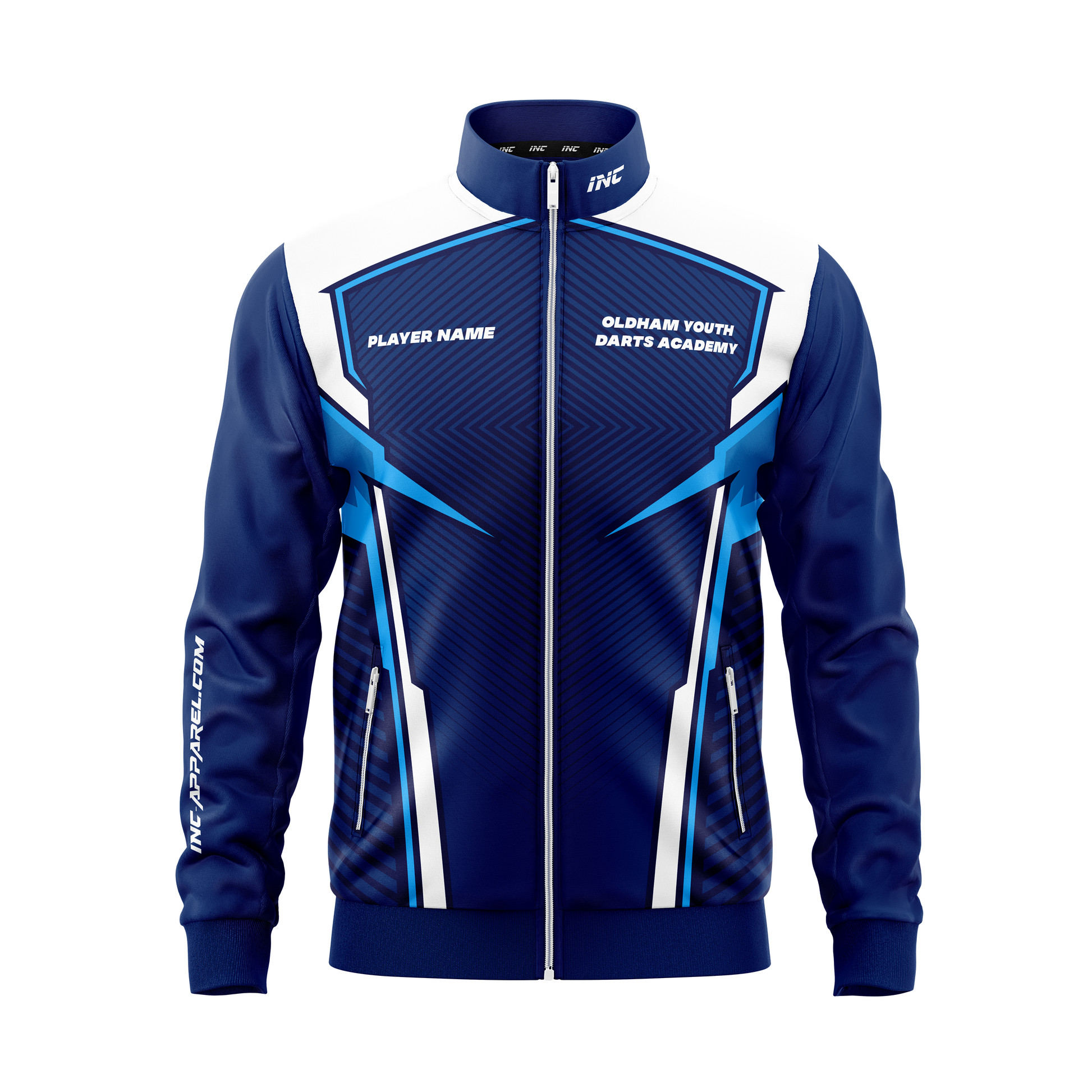 Oldham Youth Darts Academy Tournament Jacket – Front View | INC-APPAREL