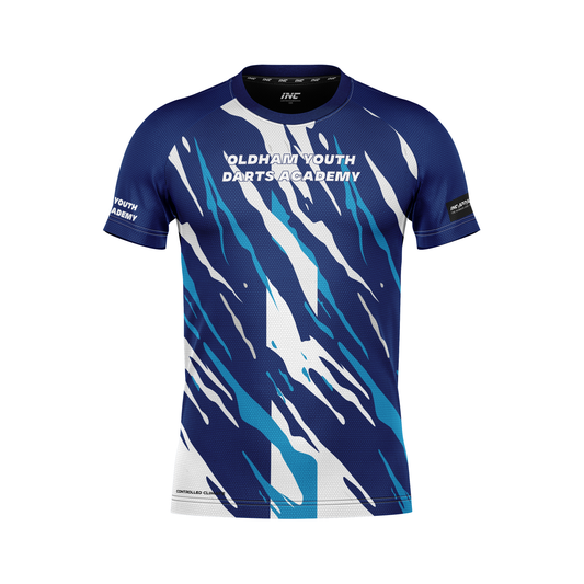 Oldham Youth Darts Academy Training Tee – Front View | INC-APPAREL