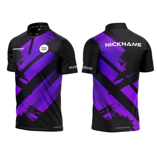 Purpura Elegans XPRO Collar Custom Pool Shirt USA – Front and Back View | INC-APPAREL