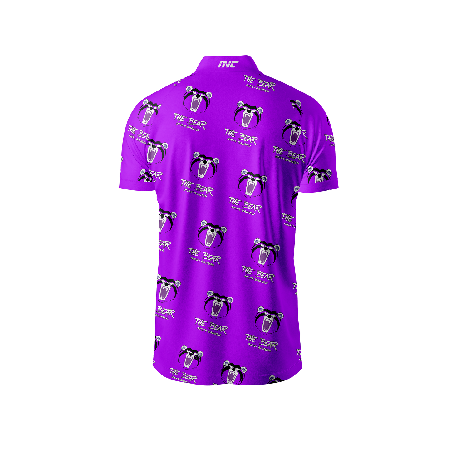 Ricky the Bear Barber - Multi Logo Hawaiin Darts Shirt Men and youth