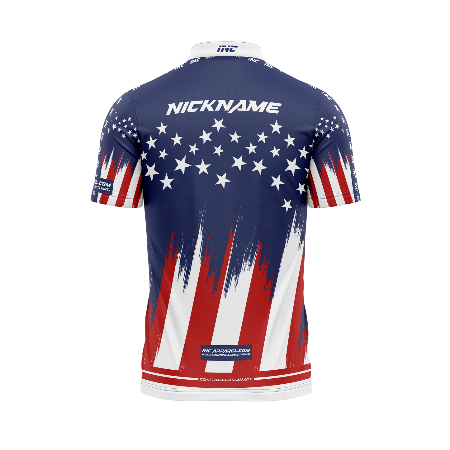 Tirator Stellarum et Vexilli XPRO Collar Custom Pool Shirt USA – Back View | INC-APPAREL