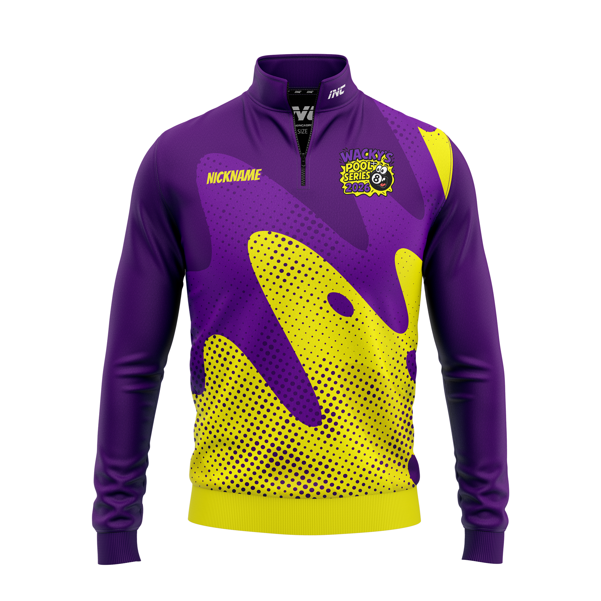 Wackys Pool Series Quarter Zip Midlayer – Front View | INC-APPAREL