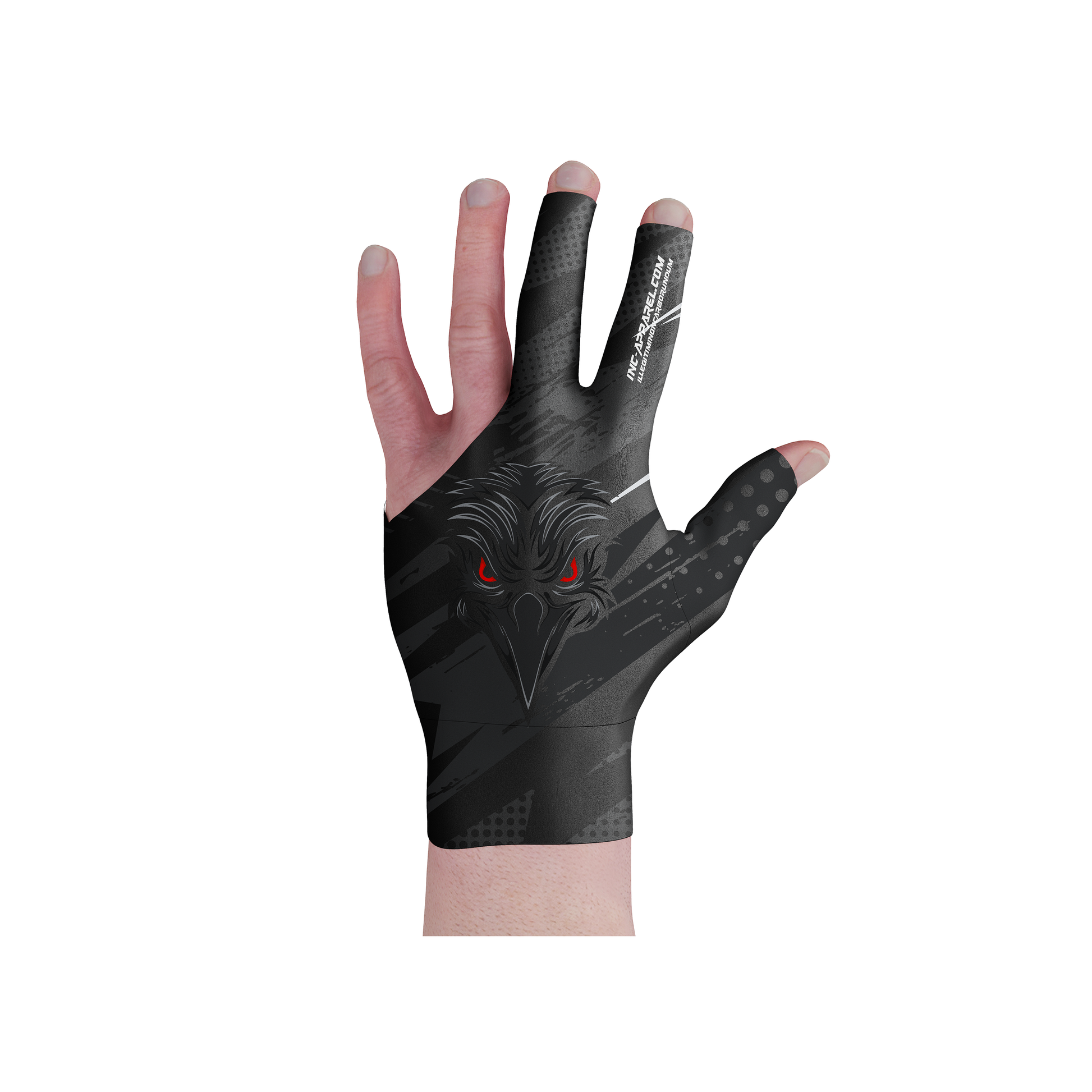 Acies Falco Grey Pool Glove from INC-APPAREL – made-to-order performance pool glove with breathable fabric, non-slip grip, and grey design.