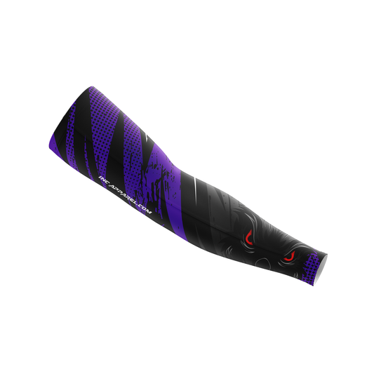 Acies Falco Purple Compression Sleeve from INC-APPAREL – made-to-order compression arm sleeve with breathable fabric and bold purple design.