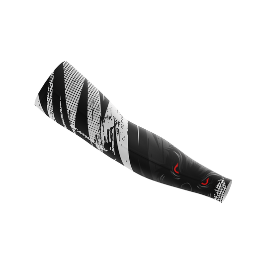 Acies Falco White Compression Sleeve from INC-APPAREL – made-to-order compression arm sleeve with breathable fabric and clean white design.