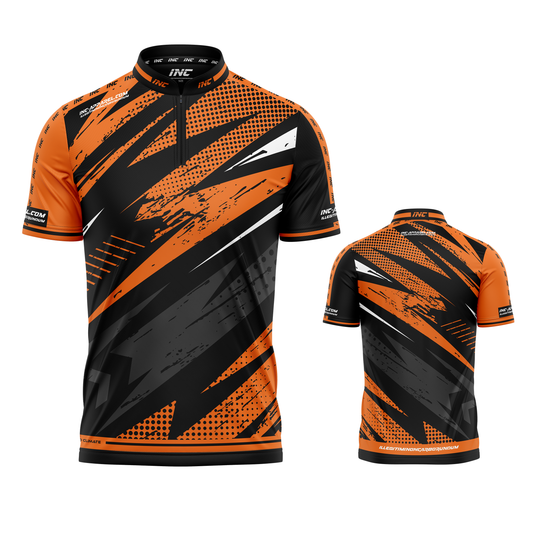 Acies Orange Darts and Pool Shirt by INC-APPAREL – breathable moisture-wicking performance darts shirt