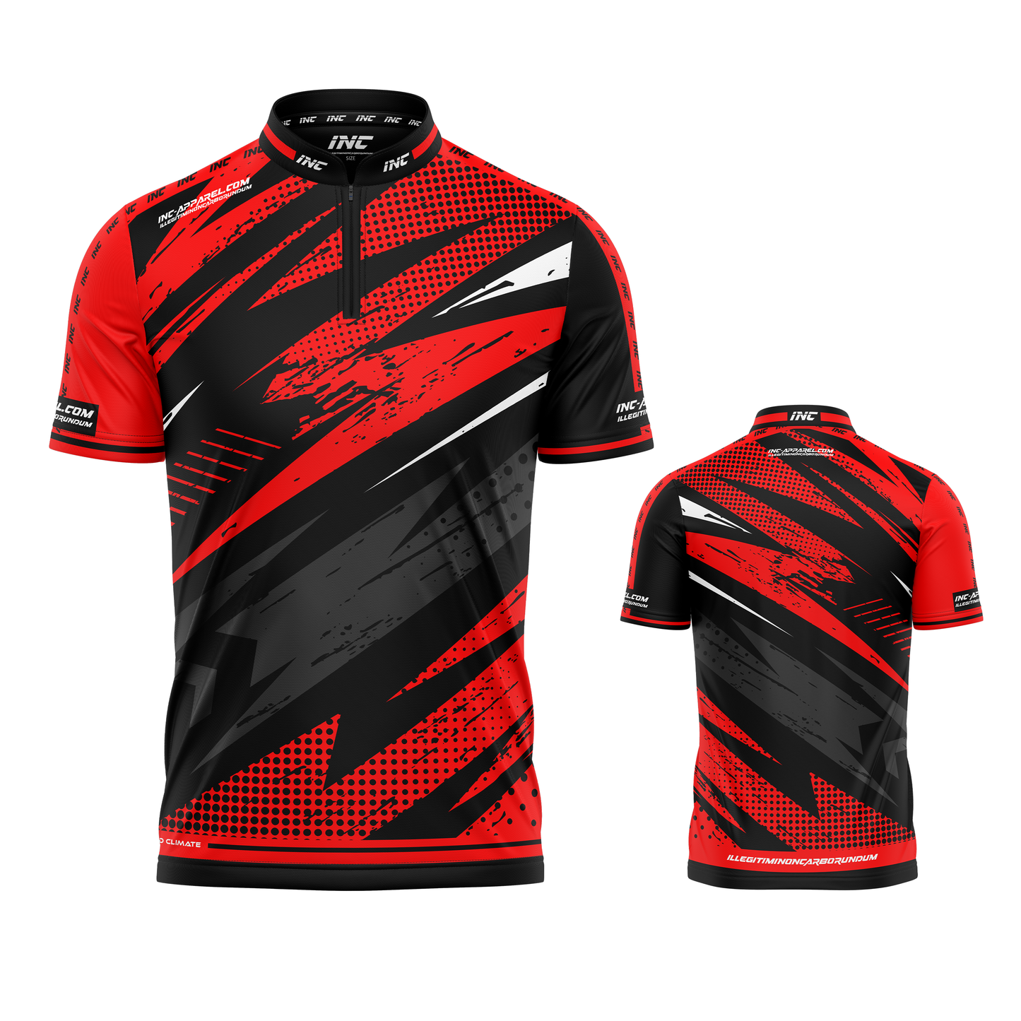 Acies Red Darts and Pool Shirt by INC-APPAREL – breathable moisture-wicking performance darts shirt
