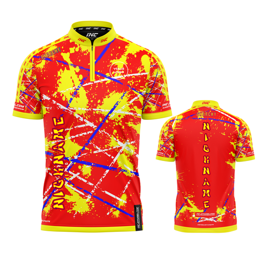 Anarchy Flavus red and yellow darts shirt from INC-APPAREL