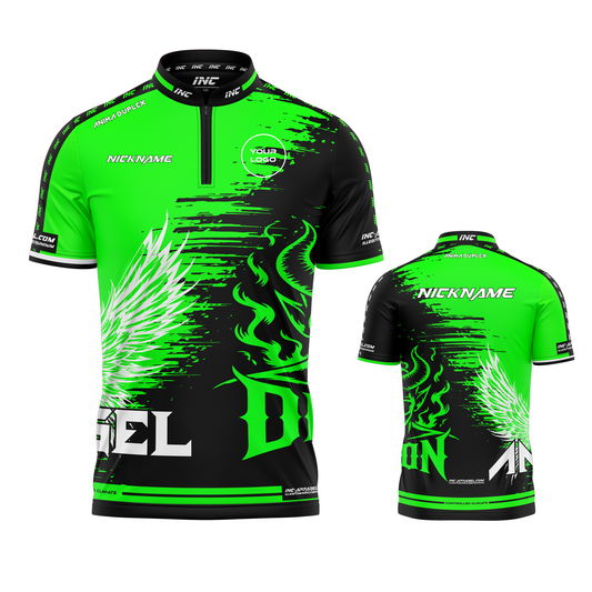 Anima Duplex black and green PRO1 collar darts shirt from INC-APPAREL