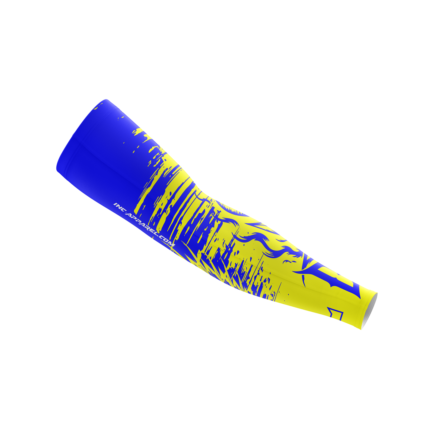 Anima Duplex blue and yellow darts compression sleeve from INC-APPAREL