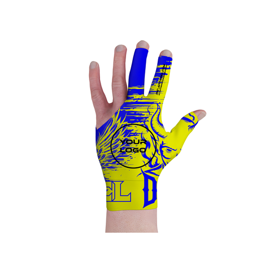 Anima Duplex blue and yellow performance pool glove from INC-APPAREL