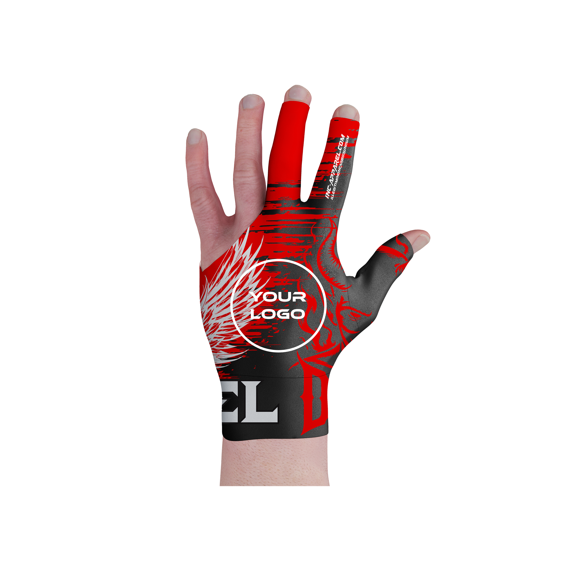 Anima Duplex red and black performance pool glove from INC-APPAREL