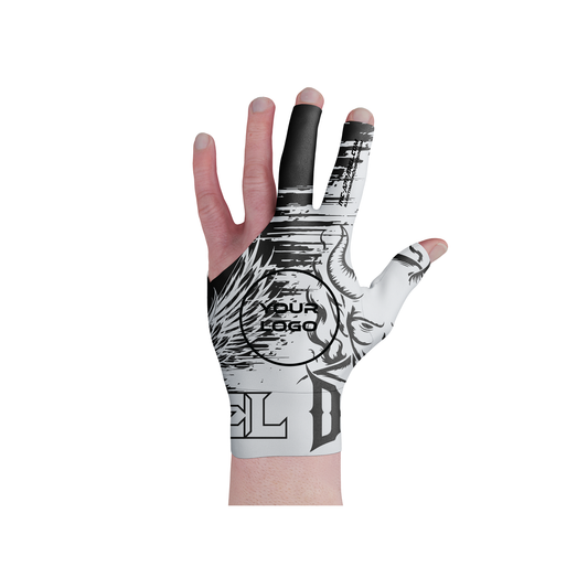 Anima Duplex white and black performance pool glove from INC-APPAREL