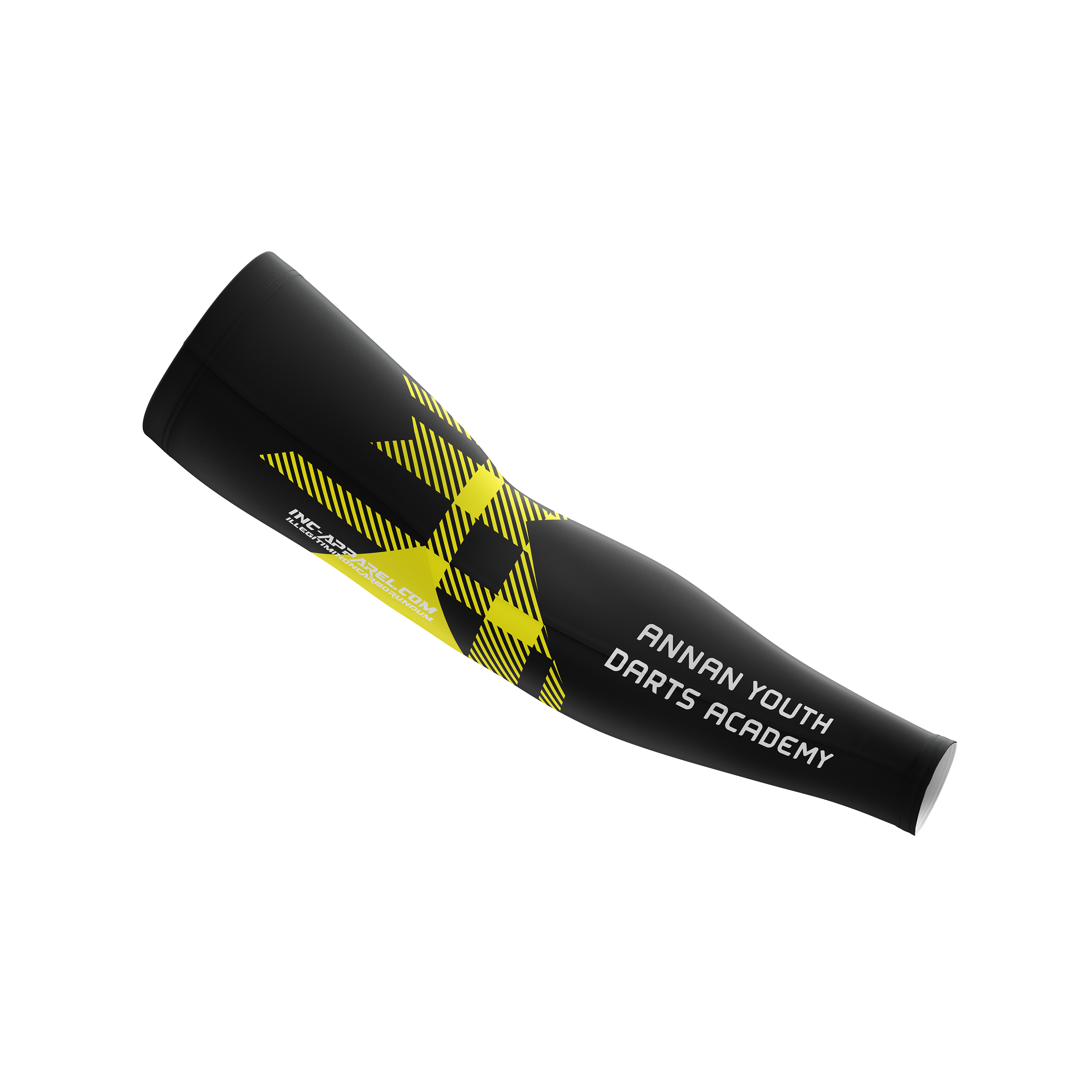 Annan Youth Darts Academy darts sleeve close up breathable compression fabric with official team design from INC-APPAREL