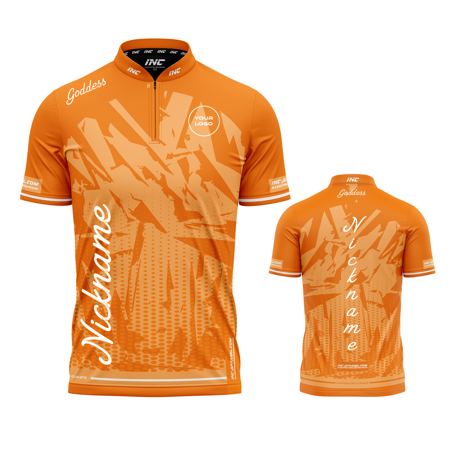Bellona Aurantium orange and white darts shirt from INC-APPAREL