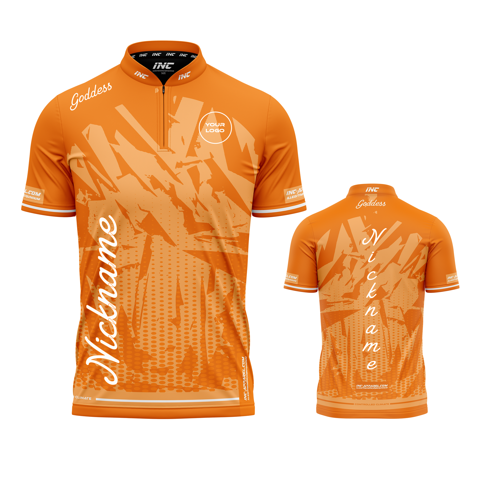 Bellona Aurantium orange and white darts shirt from INC-APPAREL