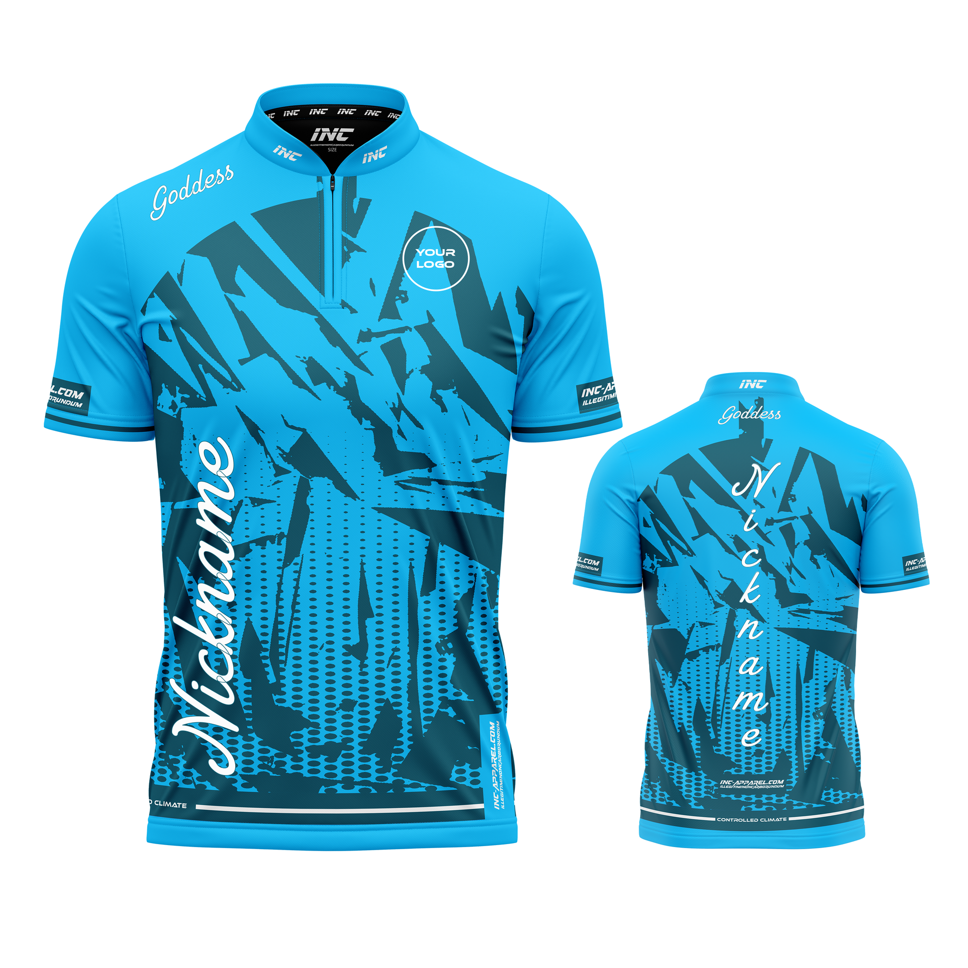 Bellona viridi-caeruleus teal darts shirt from INC-APPAREL