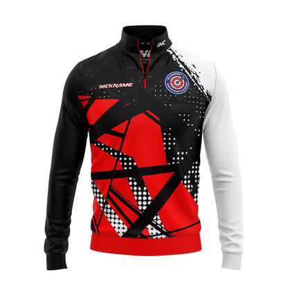 Blossoms Darts Academy Quarter Zip Midlayer – Front View | INC-APPAREL