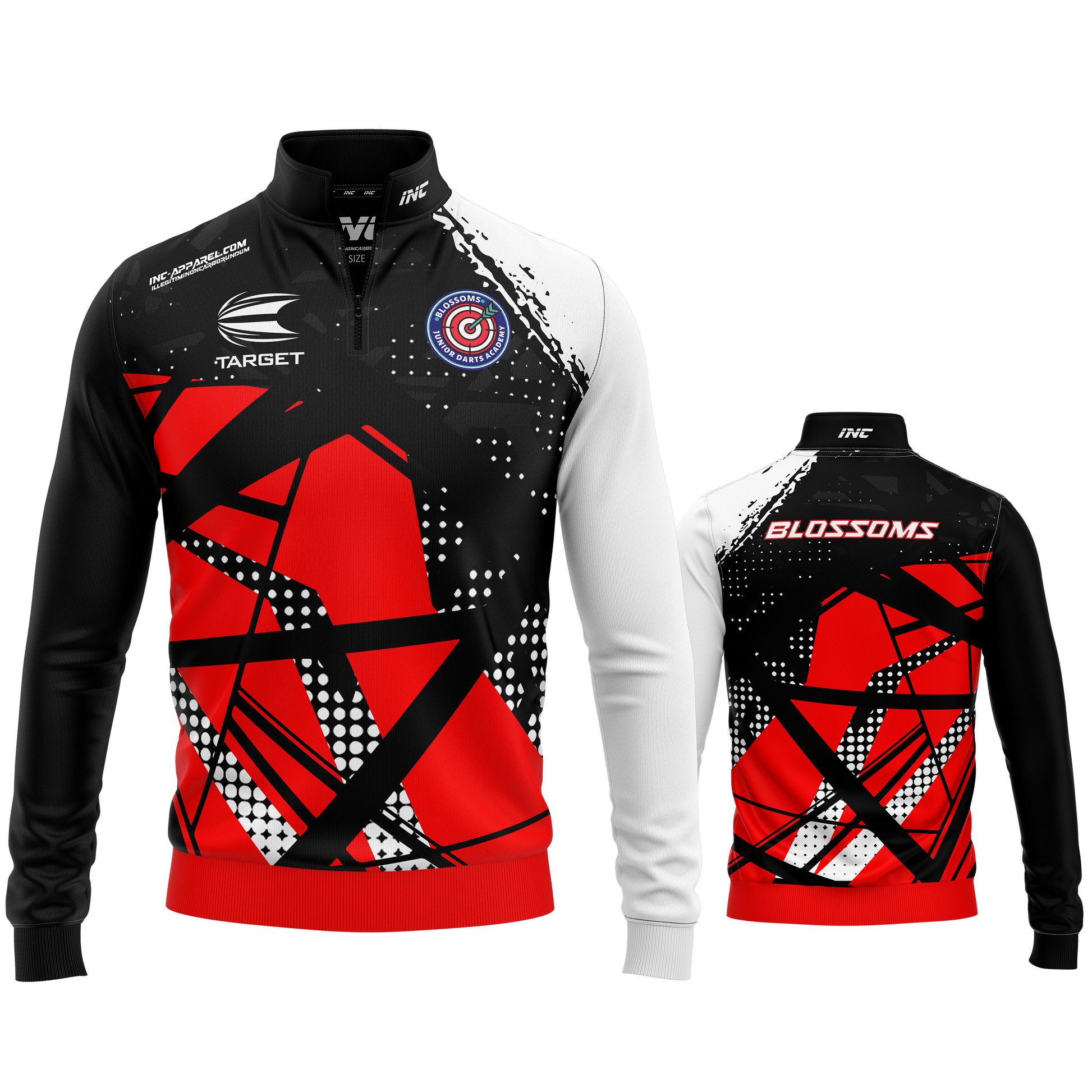 Blossoms Darts Academy Quarter Zip Midlayer | INC-APPAREL