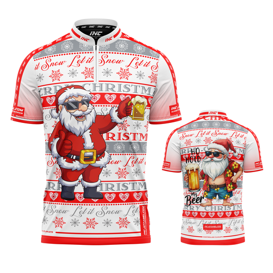 Combined front and back view of the Christmas PRO1 Collar Darts/Pool Shirt from INC-APPAREL