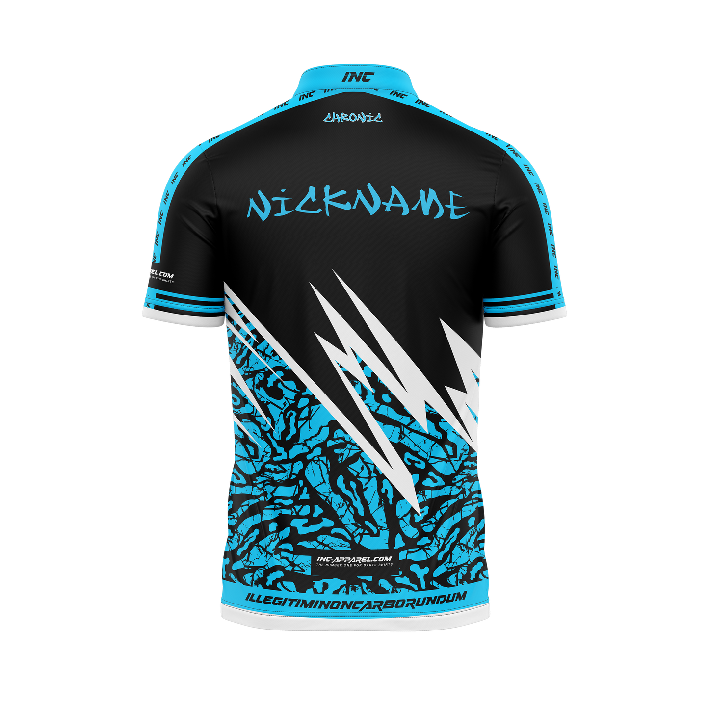 Chronic Pro-1 Range Darts Shirt – Gelu – Back View | INC-APPAREL