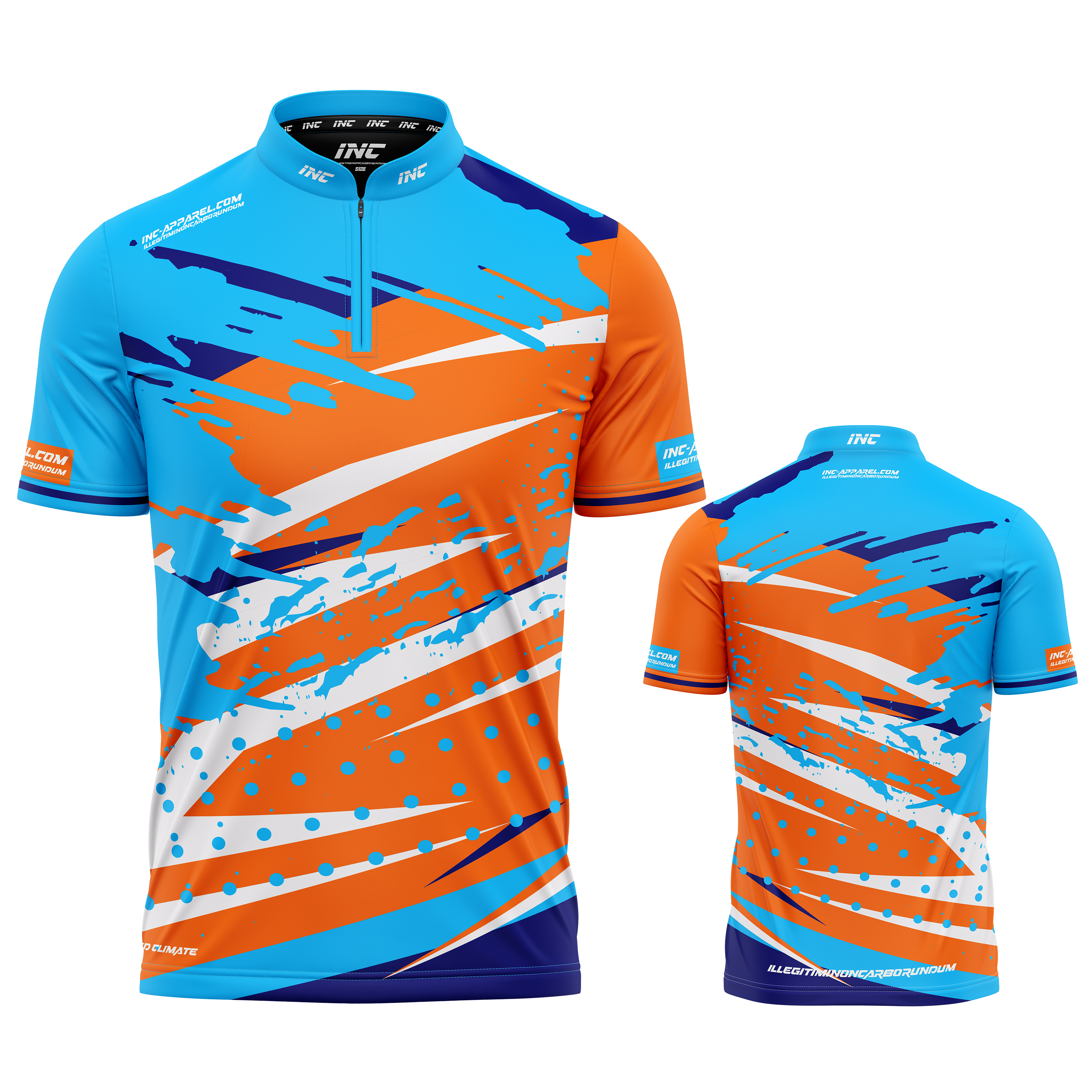 Cupio Blue Orange Pool and Darts Shirt by INC-APPAREL – breathable moisture-wicking performance darts shirt
