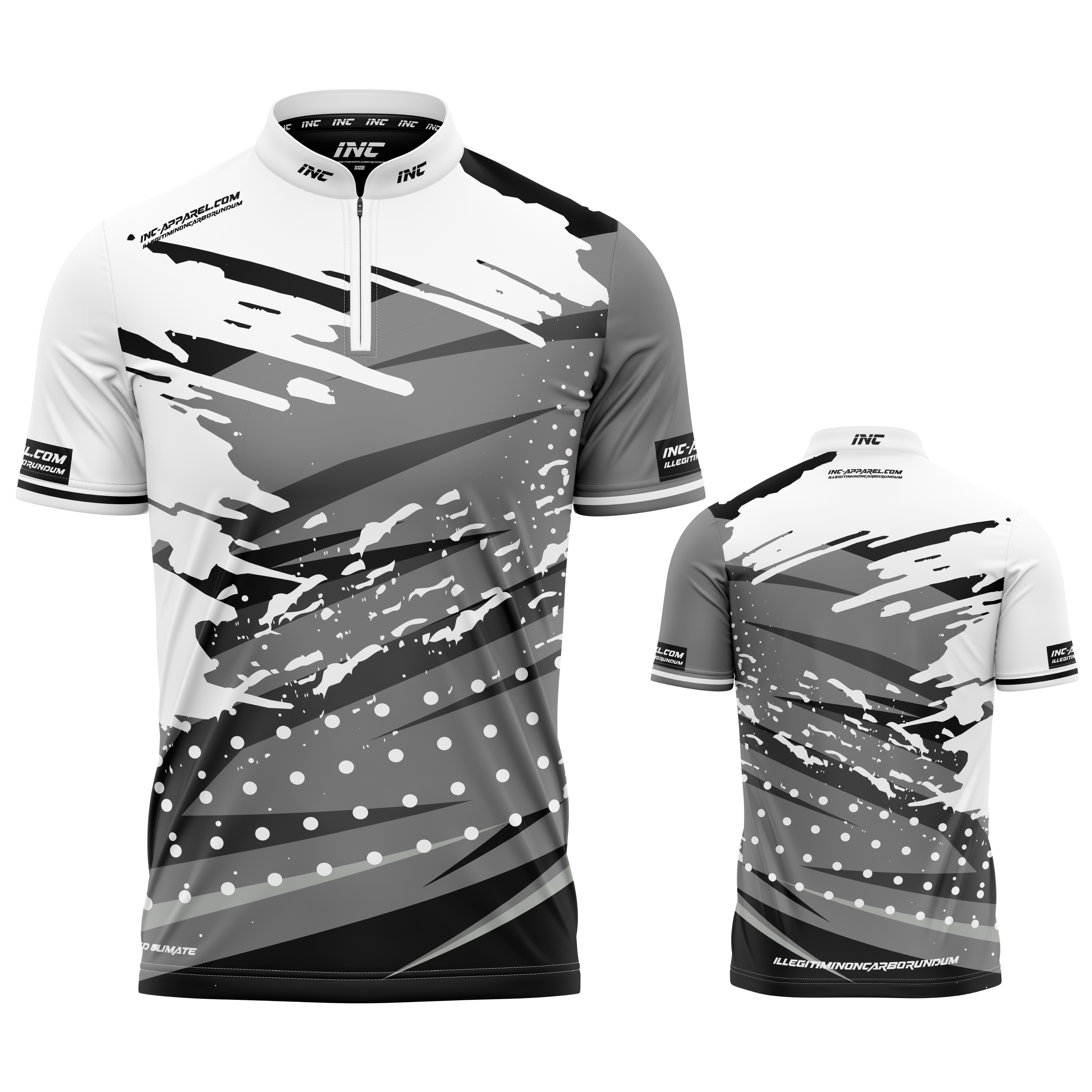 Cupio Grey White Pool and Darts Shirt by INC-APPAREL – lightweight breathable performance darts shirt